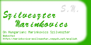 szilveszter marinkovics business card